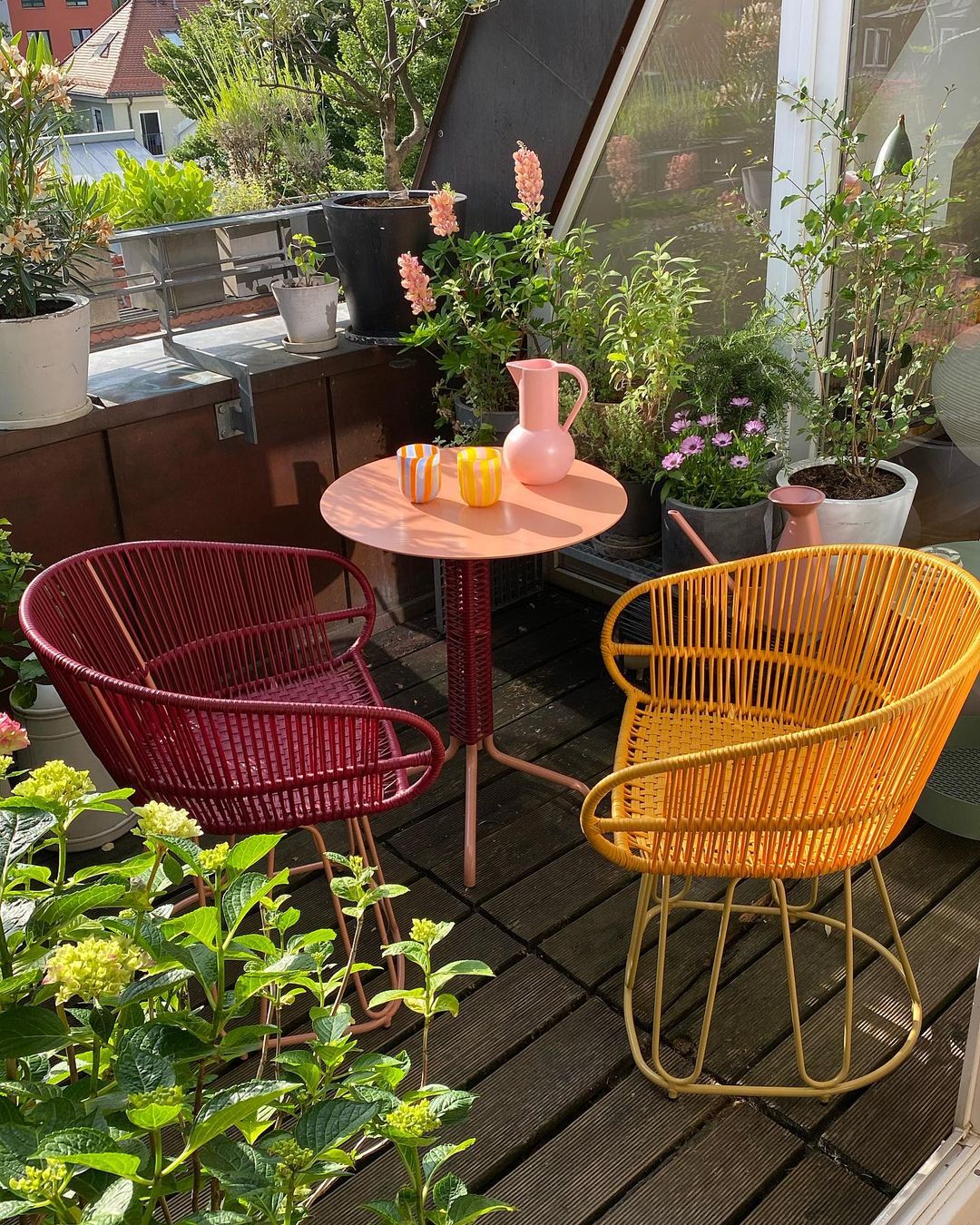 Bright colorful outdoor chairs